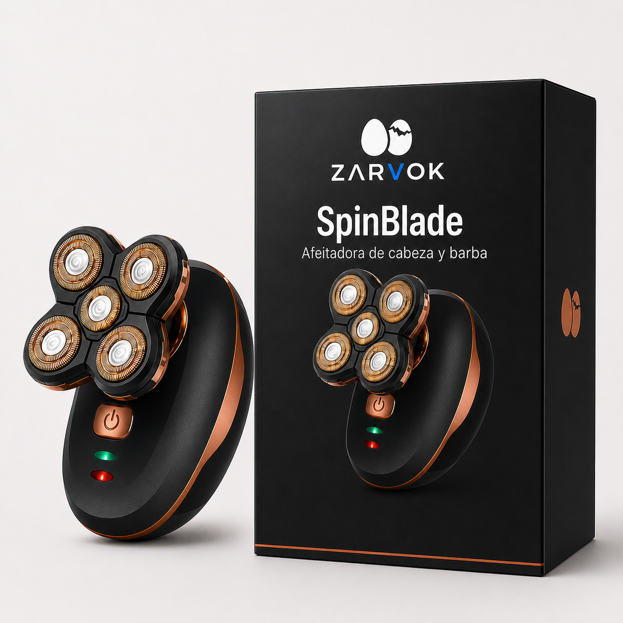 ZARVOK SpinBlade — Afeitadora de cabeza y barba